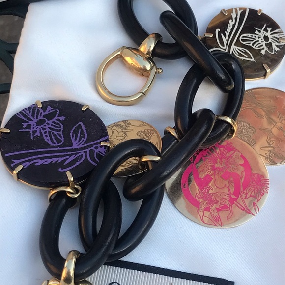 Gucci Gold Wood Link Charm Bracelet 18k 750 Bee - Picture 9 of 12